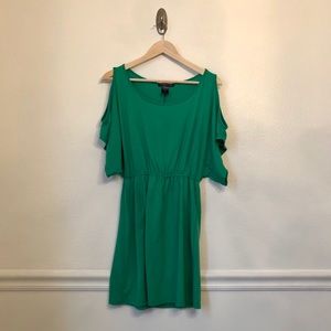 WISHFUL PARK | Green Knit Cold Shoulder Dress M